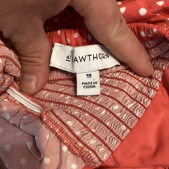 41 Hawthorn Beatriz Maxi Dress with Side Slit Size XS Coral Polka Dot - Picture 6 of 7